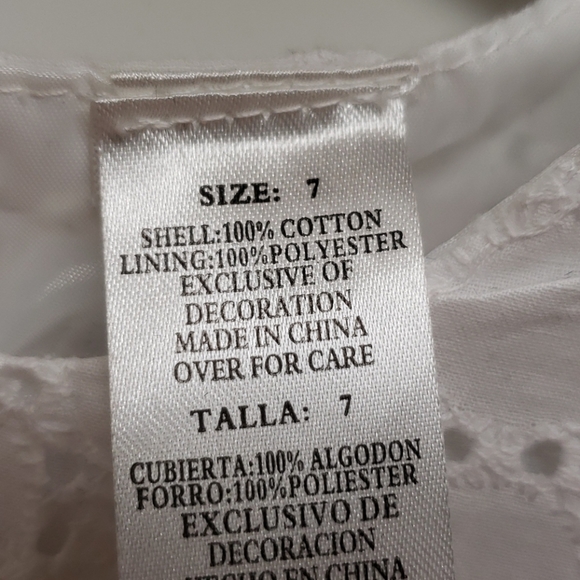 Blueberi Sz 7 Daisy Eyelet Dress E48 - Picture 7 of 7